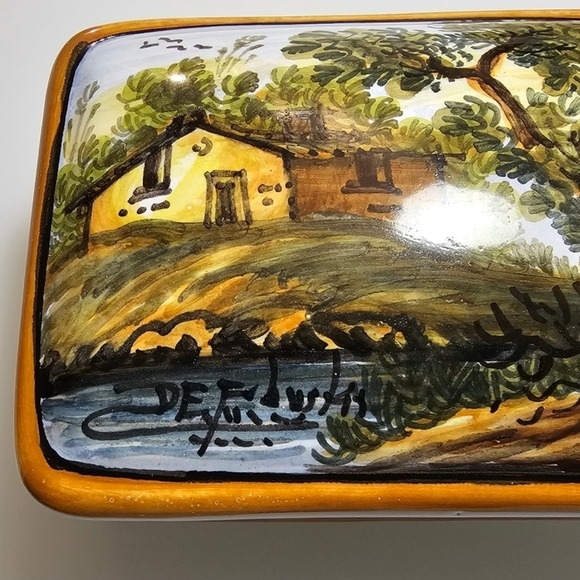Vintage Painted Ceramic Jewelry Box - Picture 9 of 13